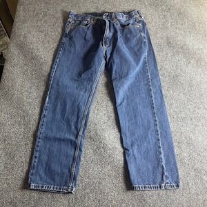 Levis 505 Regular Fit Mens Jeans 38x30 Medium Wash Blue Straight Leg Denim